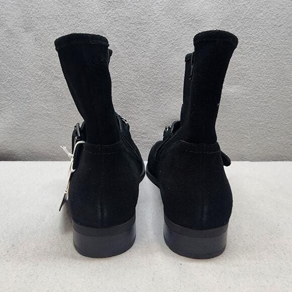 Vionic‎ Cresent Ankle Moto Boot Womens Black Suede Leather Chain Hardware Sz 6.5 - Picture 5 of 9